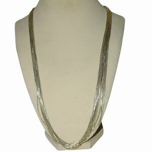 Sterling Silver Navajo Necklace 20 Multi Strand Liquid Vintage Adjustable 22.75g